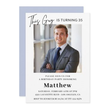 modern 35th birthday invitations men photo