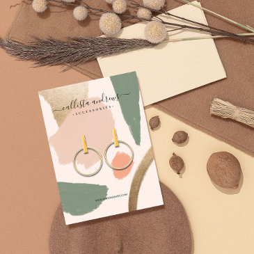 modern abstract earth tones gold earring display