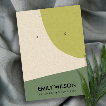 modern abstract lime green kraft earring display business invitations