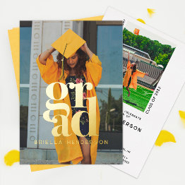 Small Modern And Elegant Photo Graduation Party Foil Invitation Front View