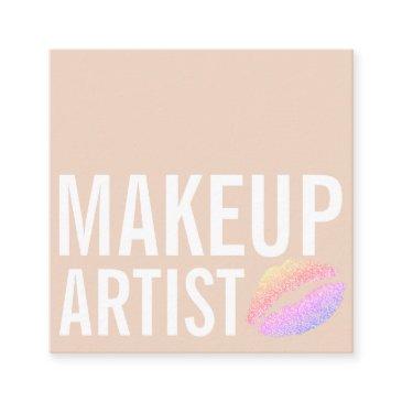 modern beige makeup beauty square business invitations