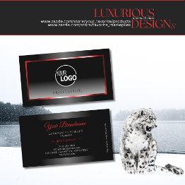 Small Modern Black And White Gradient Red Frame Add Logo Business Invitations Front View