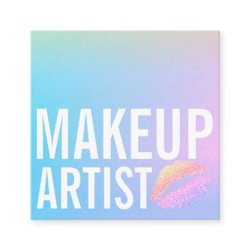 modern blue pink purple gradient makeup beauty square business invitations