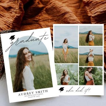 modern boho arch 6 photos graduation announcement