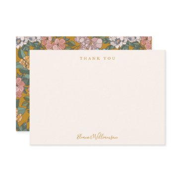 modern boho floral mustard yellow baby shower thank you invitations