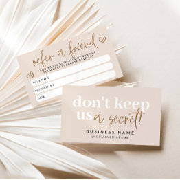 Small Modern Boho Refer A Friend Discount Coupon Invitations Front View