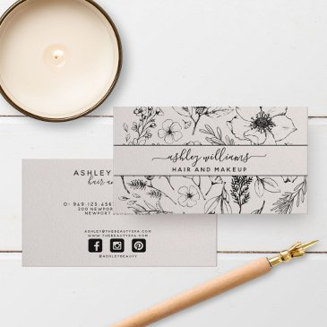 modern botanical blush and black name script type business invitations