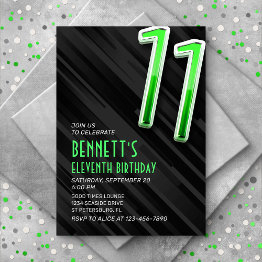 Small Modern Boys' 11th Birthday Invitation Front View