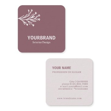 modern branch interior design dusty pink lilac square business invitations