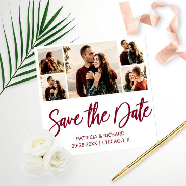 modern budget wedding save the date photo collage