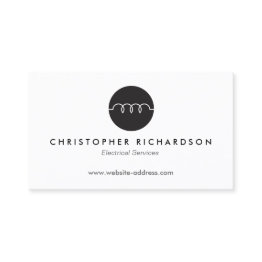 Small Modern Business Invitations For Electricians, Electrical Front View