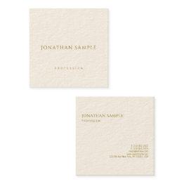 Small Modern Business Invitations Gold Text Elegant Square Front View