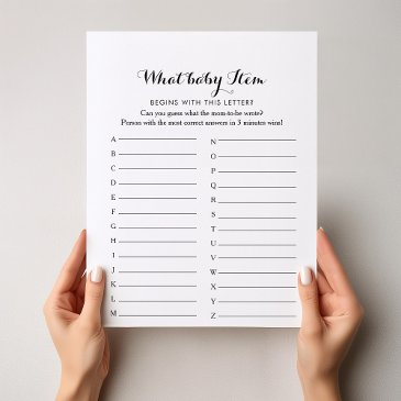 modern calligraphy abc baby shower game