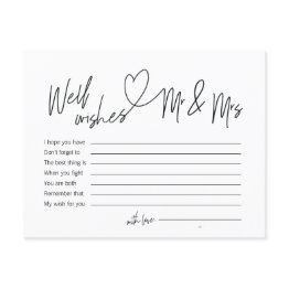 Small Modern Calligraphy Well Wishes For Mr And Mrs Invitation Front View