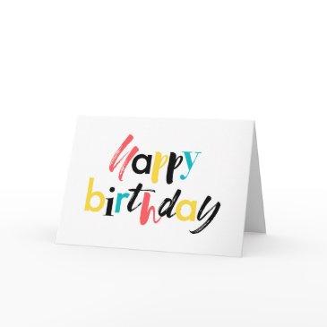 modern, cheerful design of "happy birthday" invitations