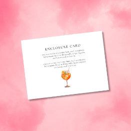 Small Modern Chic Love At First Spritz Bridal Shower Enclosure Invitations Front View