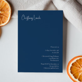 Small Modern Christmas | Blue Lunch Invitation Front View