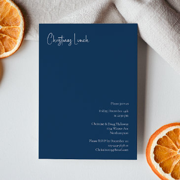 modern christmas | blue lunch invitation