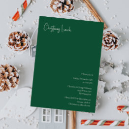 Small Modern Christmas | Green Lunch Invitation Front View