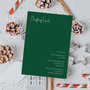 modern christmas | green lunch invitation