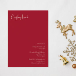 Small Modern Christmas | Red Lunch Invitation Front View