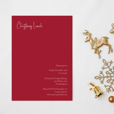 modern christmas | red lunch invitation