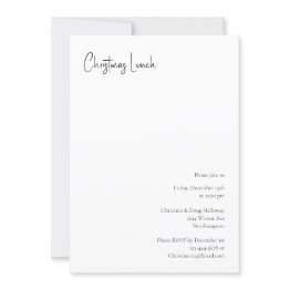 Small Modern Christmas Script Lunch Invitation Front View