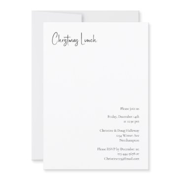 modern christmas script lunch invitation