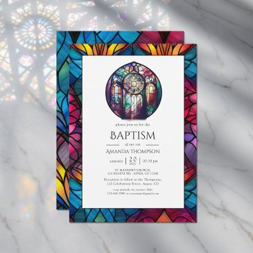 modern church baptism, dedication or christening invitation
