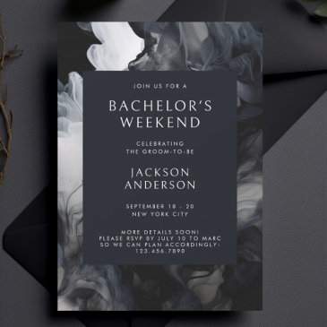 modern classy abstract bachelor's weekend invitation