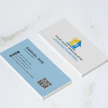 modern classy simple hvac qr code business invitations