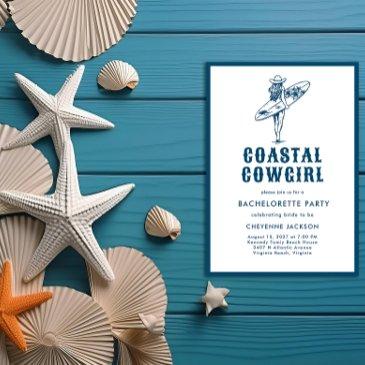 modern coastal cowgirl bachelorette party invitation