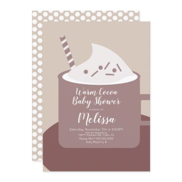 modern cocoa hot chocolate mug nuetral baby shower invitation