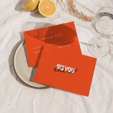 modern colorful bright retro funky wedding details rsvp invitations