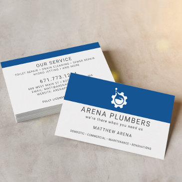 modern contractor plumbing service business invitations