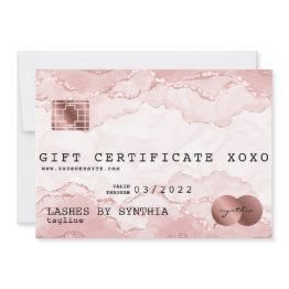 Small Modern Credit Invitations Gift Certificate Add Your Logo Front View