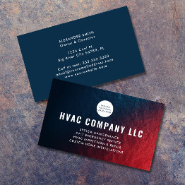 Small Modern Custom Logo Ac Heat Professional Hvac Business Invitations Front View