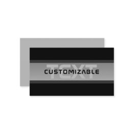Small Modern Customizable Layered Text | Black & Grey Enclosure Invitations Front View