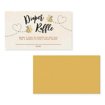 modern cute bee diaper raffle baby shower enclosure invitations