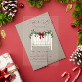 Small Modern Cute Elegant Santa Baby Baby Shower Acrylic Invitations Front View