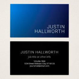 Small Modern Dark Blue Gradient & Minimal Editable Text Front View