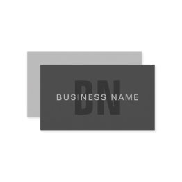 Small Modern Dark Gray Editable Monogram Design Template Front View