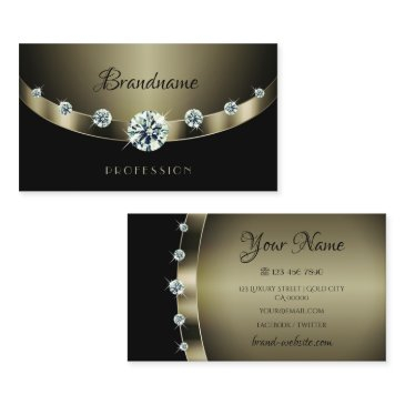 modern dark silver black with luminous rhinestones business invitations