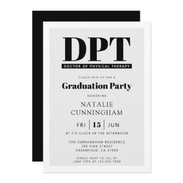 modern dpt doctor of physical therapy graduation invitation