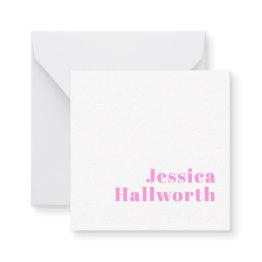 Small Modern Editable Business Name Or First & Last Name Note Invitations Front View