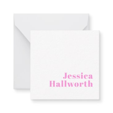 modern editable business name or first & last name note invitations