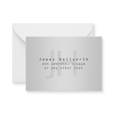 modern editable name & slogan | grey gradient note invitations