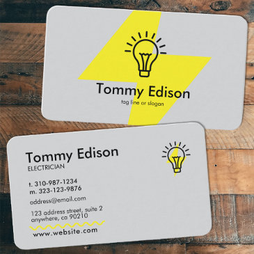 modern electrician minimalist grey business invitations