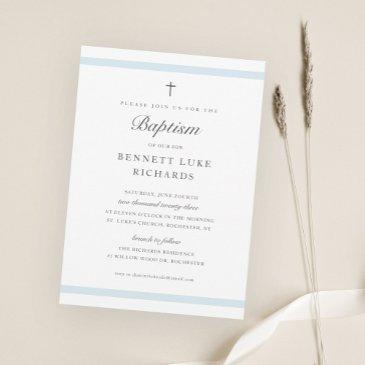 modern elegance boys baptism invitation
