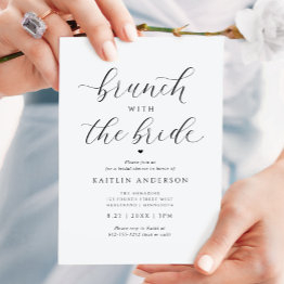 Small Modern Elegant Brunch With The Bride Bridal Shower Invitation Front View